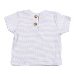 Petit Bateau. Bluse stribet  i lyslilla og gul, bag