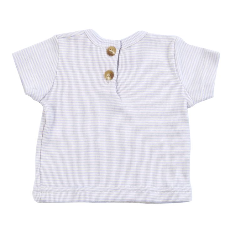 Petit Bateau. Bluse stribet  i lyslilla og gul, bag