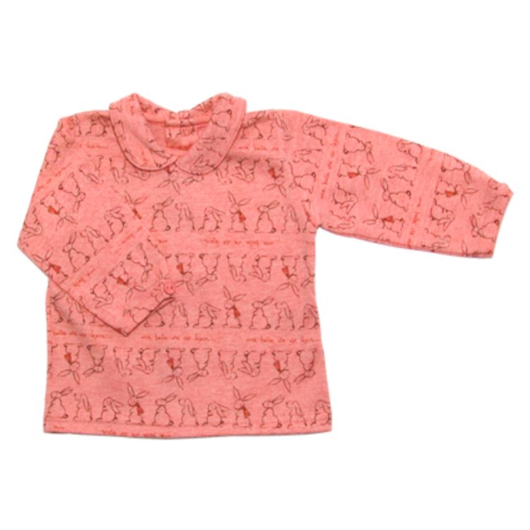 Petit Bateau. Orange bluse med kaniner