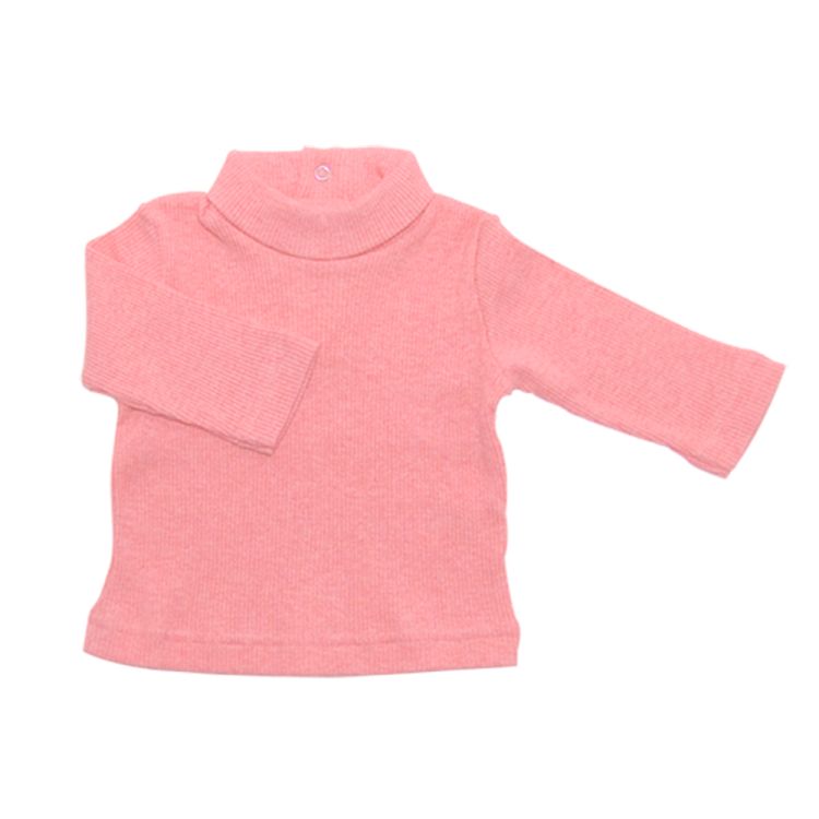 Petit Bateau. Lys orange rib bluse med lille rullekrave
