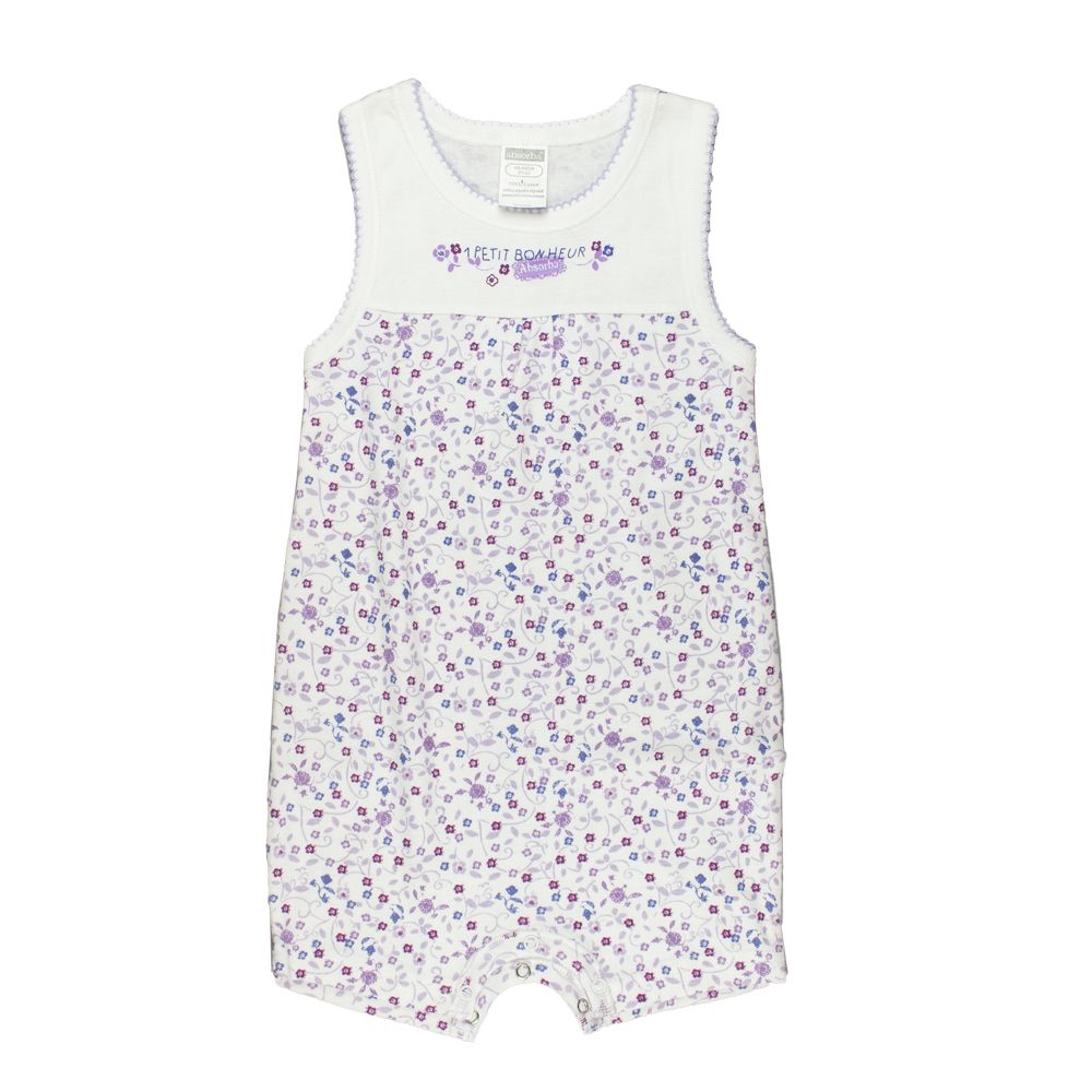Absorba. Body sommerdragt, hvid med lilla blomster