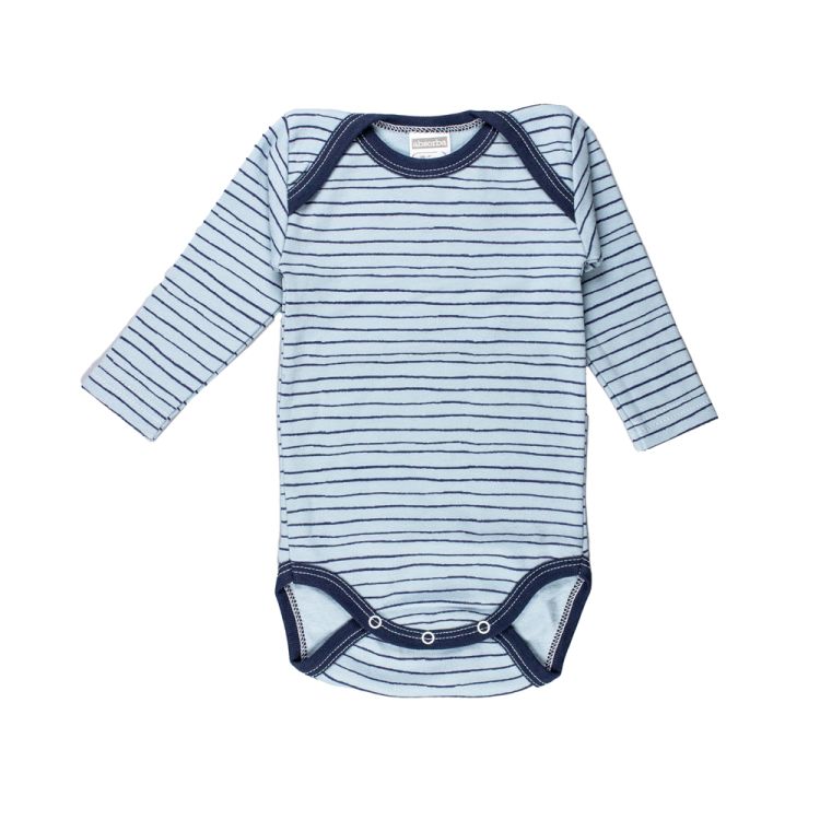 Absorba. Vintervarm blå body med tynde marine striber
