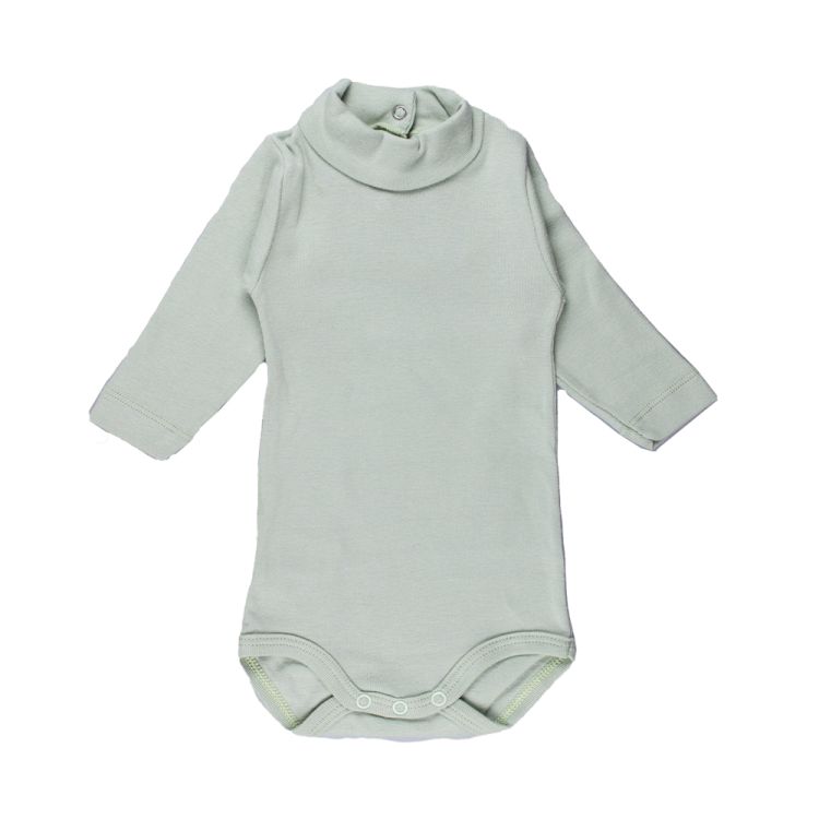 Petit Bateau. Lys olivengrøn body med lille rullekrave