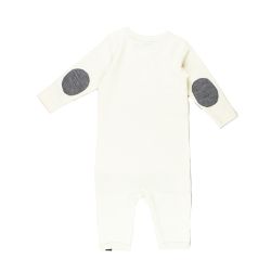 Papfar. Heldragt uld/bomuld - råhvid, bagfra