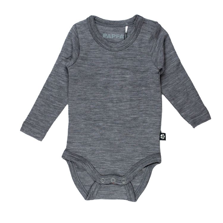 Papfar. Uldbody i grå merinould