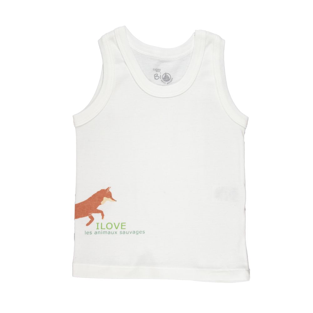 Petit Bateau. Undertrøje, hvid med print