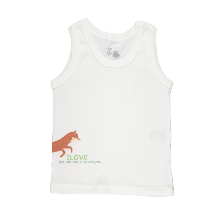 Petit Bateau. Undertrøje, hvid med print