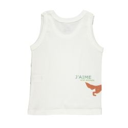 Petit Bateau. Undertrøje, hvid med print bag