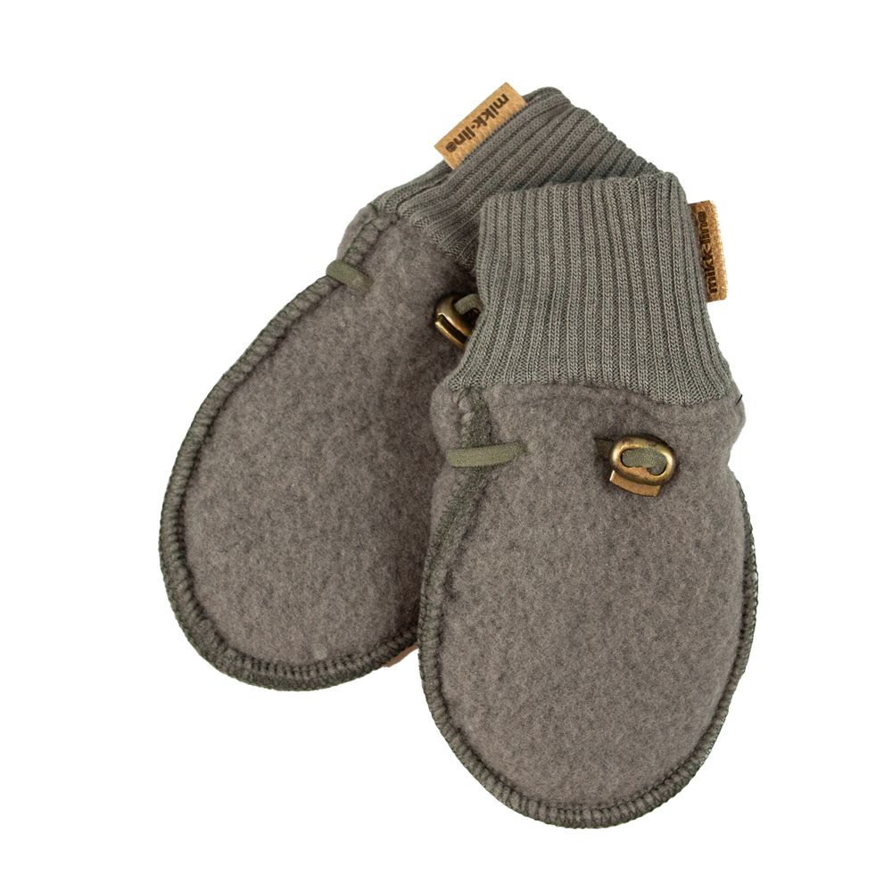 Mikk-Line, uldfleece babyluffer i brungrå (tarmac)