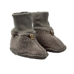 Mikk-Line, uldfleece futter i brungrå (Tarmac) med vist ribkant