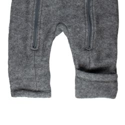 Mikk-Line, uldfleece køredragt - gråmeleret. Udsnit ben med foldekant