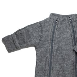 Mikk-Line, uldfleece køredragt - gråmeleret. Udsnit ærme med foldekant