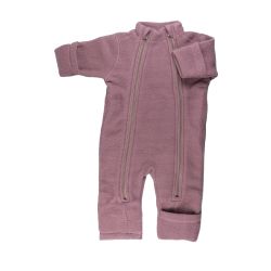 Mikk-Line, uldfleece køredragt - Støvet rosa. Heldragten med foldekant