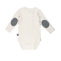 Papfar. Body uld/bomuld - råhvid bagfra