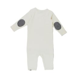 Papfar. Heldragt uld/bomuld - råhvid, bagfra