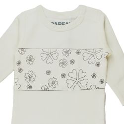 Papfar. Heldragt uld/bomuld - råhvid, udsnit