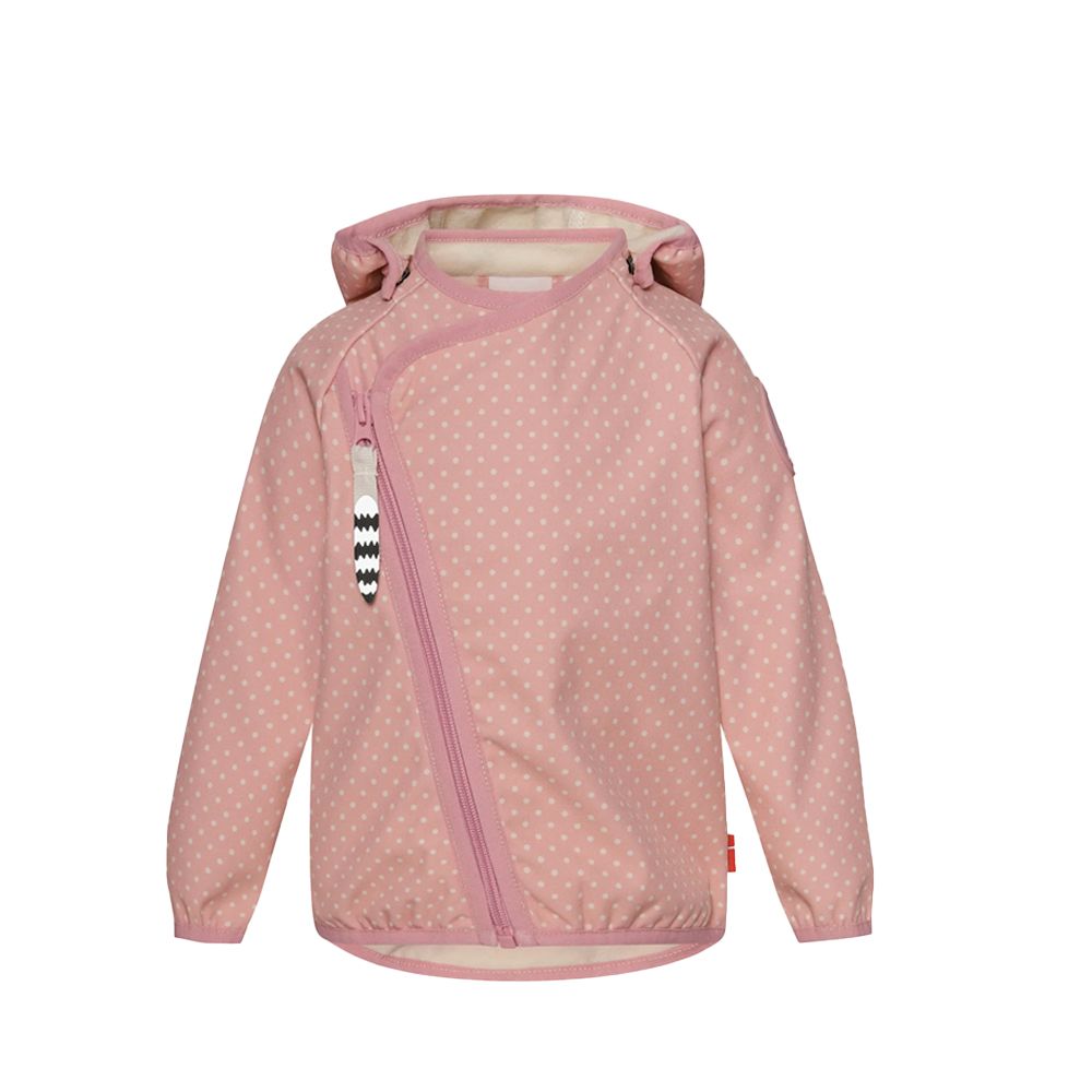 Racoon Outdoor. Softshell jakke til småbørn - Rosa. Front