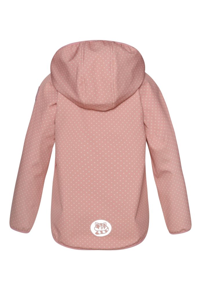Racoon Outdoor. Softshell pige jakke - Rosa. Bagside med hætte