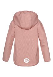 Racoon Outdoor. Softshell pige jakke - Rosa. Bagside med hætte