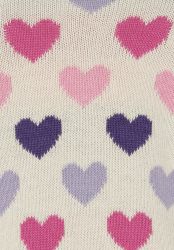 Racoon Outdoor strik cardigan Maya - Råhvid med hjerter - Nærfoto mønster