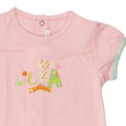 Absorba. Rosa sommerdragt med korte ben - dragten uden bluse - udsnit