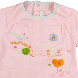 Absorba. Udsnit af bluse til 2-delt babysæt med vendbare bukser - rosa