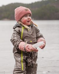 Vandleg med Kattnakken regnluffer med fleecefor i Tander Rose